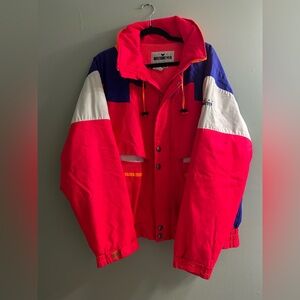 vintage Obermeyer ski jacket retro colour way neon
